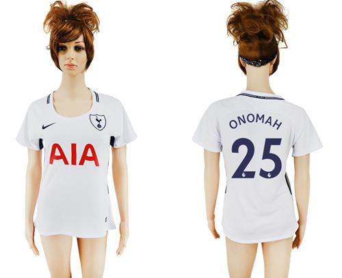 Women's Tottenham Hotspur #25 ONOMAH Home Soccer Club Jersey - Click Image to Close